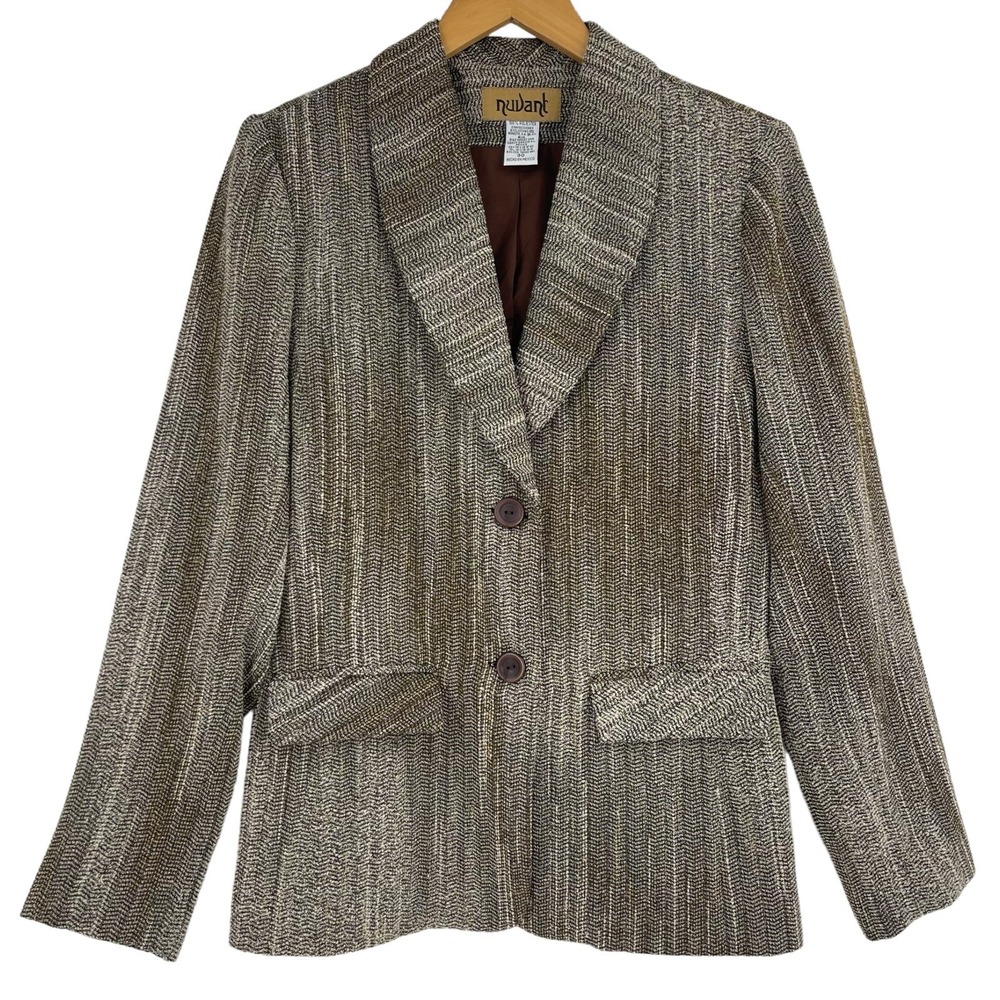 Nuvant Blazer Jacket Button Front Womens Office Career Business Workwear Sz S/6